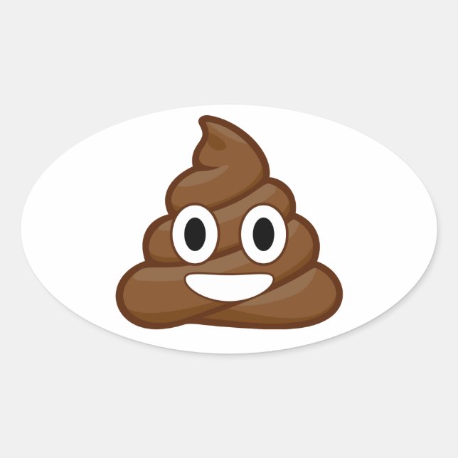 poop emoji ovalt klistermärke (Framsida)