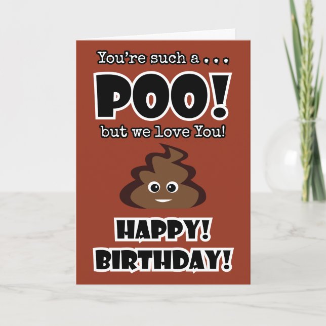 POOP emoji roligt barns födelsedag party Kort (Framsida)