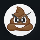 poop emoji rund klocka<br><div class="desc">poo emoticon tecknad animage art trendig hipster brun,  vit,  rolig gag skämt emojis</div>