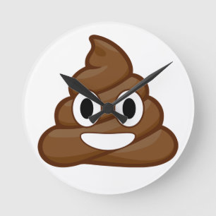 poop emoji rund klocka