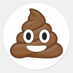 poop emoji runt klistermärke