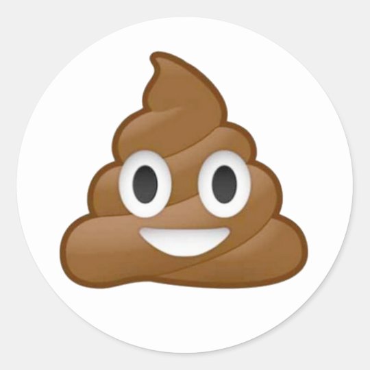Poop emoji runt klistermärke | Zazzle.se