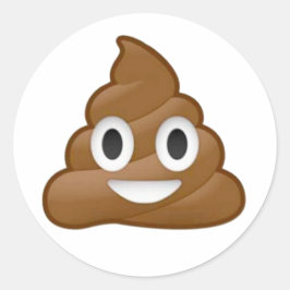 Poop emoji runt klistermärke