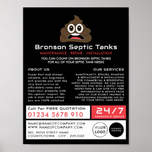 Poop Emoji, Septic Company, Septic Ingenjör Advert Poster