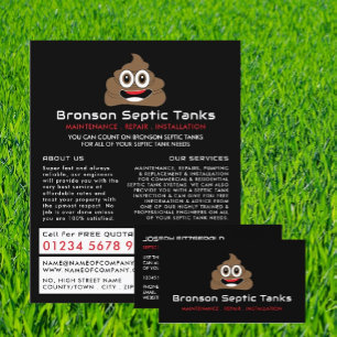 Poop Emoji, Septic Company, Septic Ingenjör Visitkort