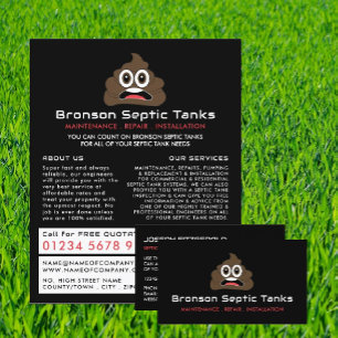Poop Emoji, Septic Company, Septic Ingenjör Visitkort