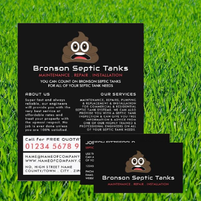 Poop Emoji, Septic Company, Septic Ingenjör Visitkort (Skapare uppladdad)