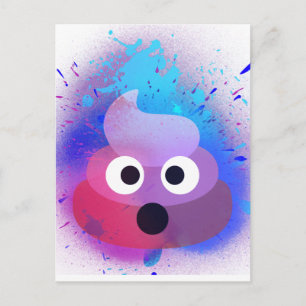 Poop Emoji Spray Paint Art Vykort