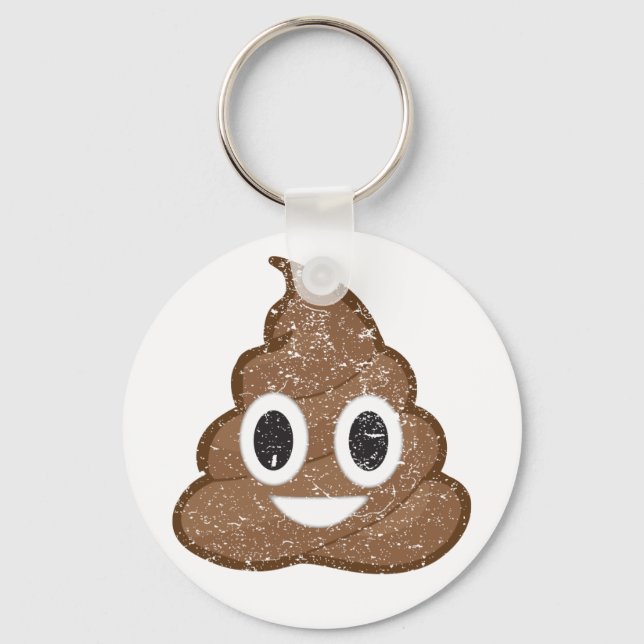 Poop emoji vintage nyckelring (Framsida)