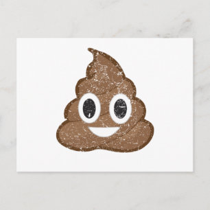 Poop emoji vintage vykort