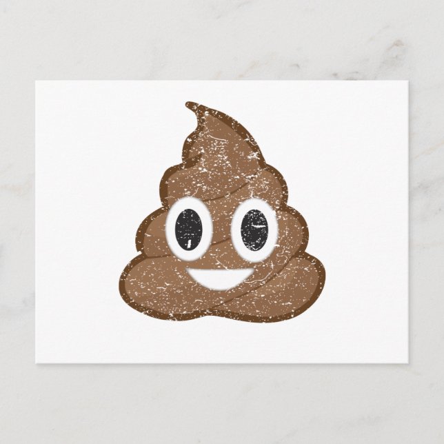 Poop emoji vintage vykort (Framsida)