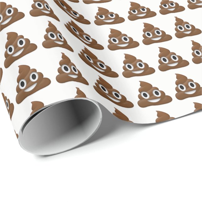 Poop Emoji Wrapping Papper Presentpapper (Rullad Hörn)
