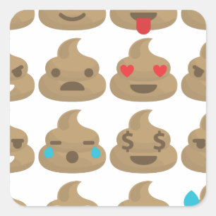 poop emojis fyrkantigt klistermärke