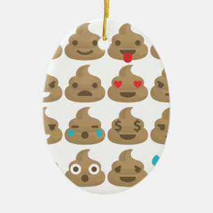 poop emojis julgransprydnad keramik