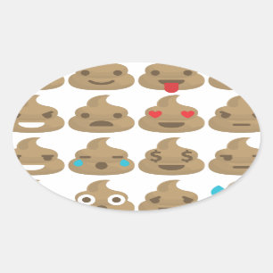 poop emojis ovalt klistermärke