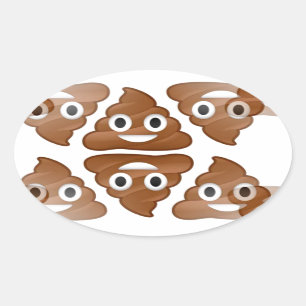poop emojis ovalt klistermärke