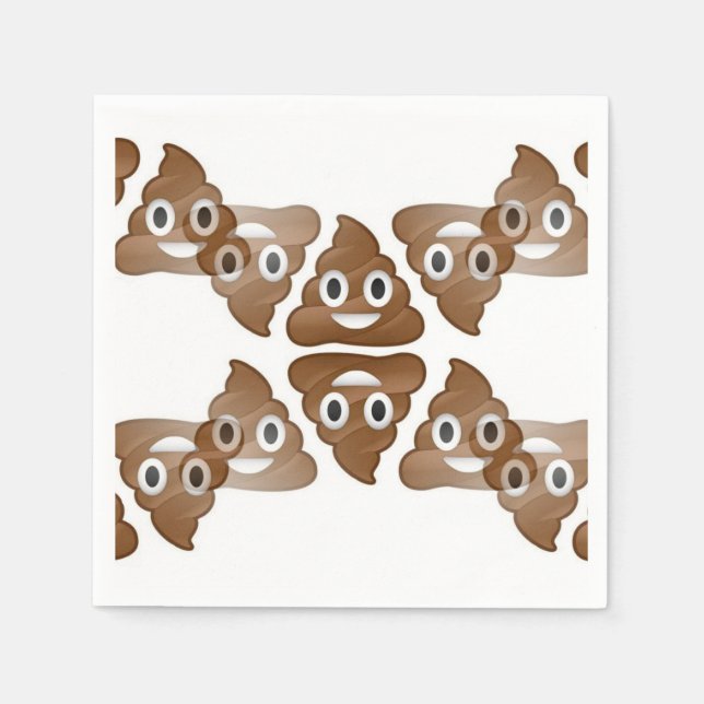 poop emojis papper napkins pappersservett (Framsidan)