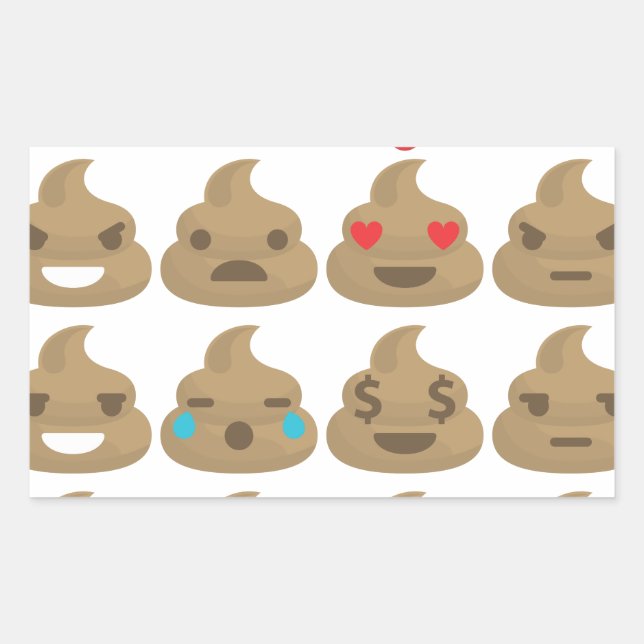 poop emojis rektangulärt klistermärke (Framsida)