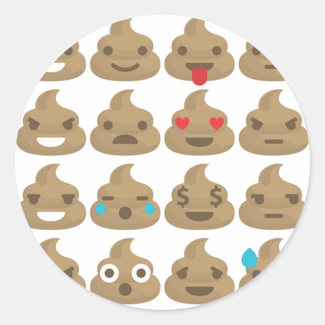 poop emojis runt klistermärke (Framsida)