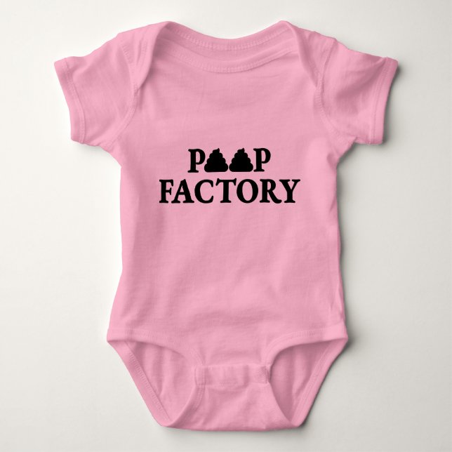 Poop Factory Baby Bodydräkt One-biet T Shirt (Framsida)