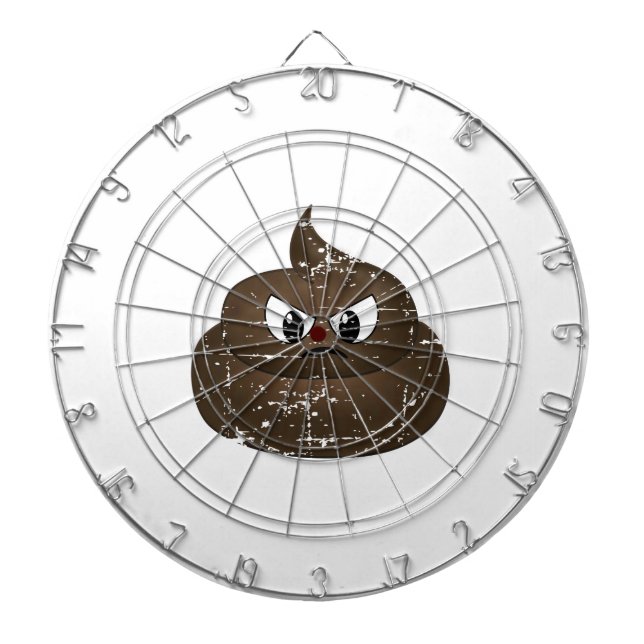Poop för Tecknad av stressad Arg Darttavla (Framsidan)