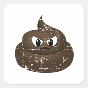 Poop för Tecknad av stressad Arg Fyrkantigt Klistermärke