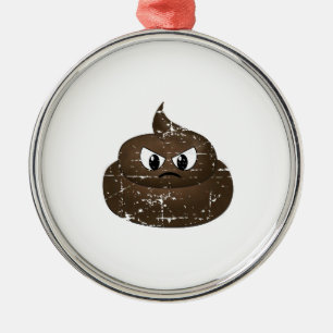 Poop för Tecknad av stressad Arg Julgransprydnad Metall