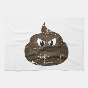Poop för Tecknad av stressad Arg Kökshandduk