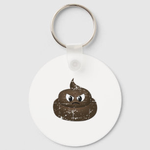 Poop för Tecknad av stressad Arg Nyckelring