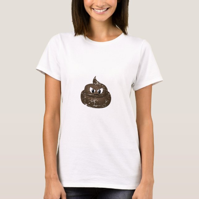 Poop för Tecknad av stressad Arg T Shirt (Framsida)