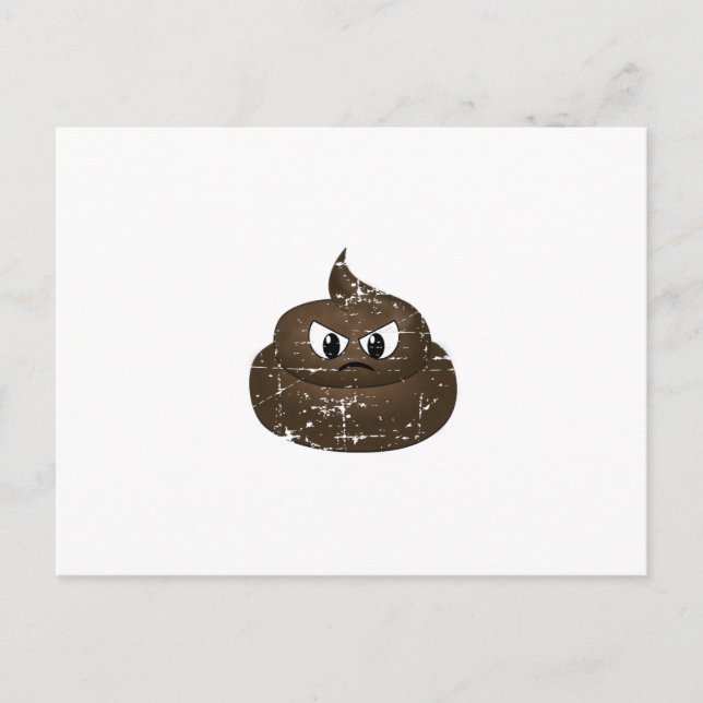 Poop för Tecknad av stressad Arg Vykort (Framsida)