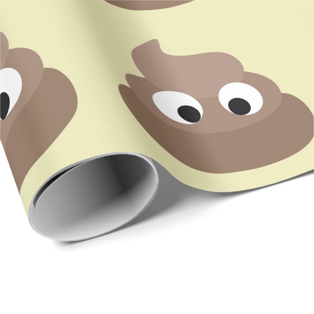 POOP FUNNY Birthday WRAPPING PAPER Presentpapper (Rullad Hörn)