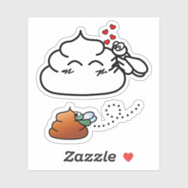 Poop i Kärlek - Brootsch i Poo Poo Klistermärken