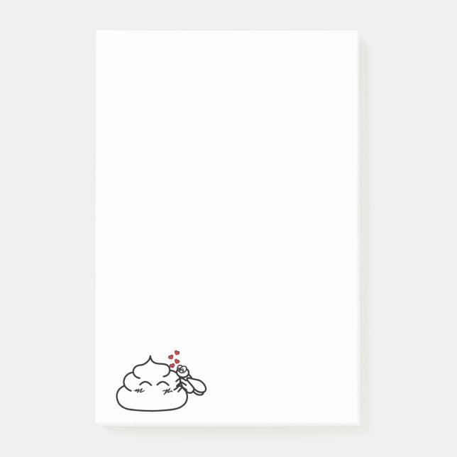 Poop i Kärlek - Brootsch i Poo Poo Post-it Block (Framsida)