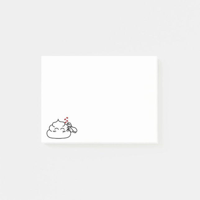 Poop i Kärlek - Brootsch i Poo Poo Post-it Block (Framsida)