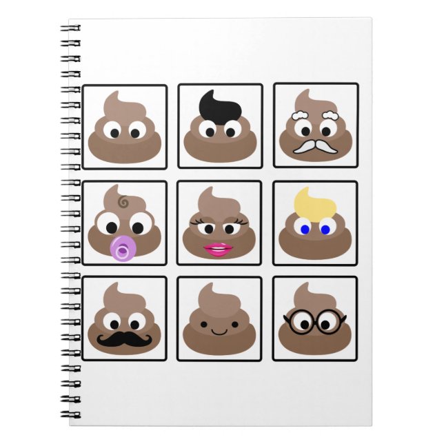 Poop Many Ansikte Anteckningsbok (Framsidan)