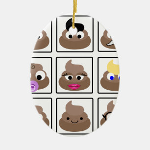 Poop Many Ansikte Julgransprydnad Keramik