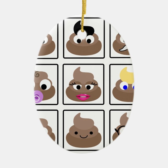 Poop Many Ansikte Julgransprydnad Keramik (Framsidan)