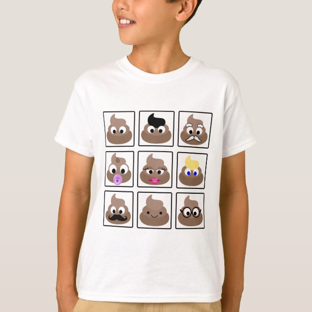 Poop Many Ansikte T-shirt (Framsida)