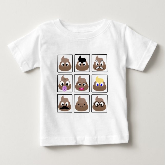 Poop Many Ansikte Tee Shirt (Framsida)