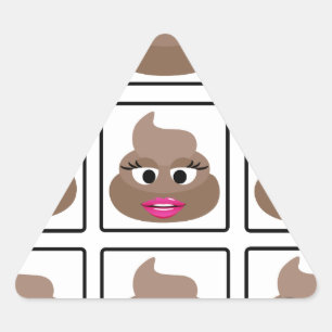 Poop Many Ansikte Triangelformat Klistermärke