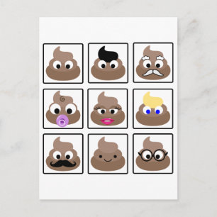 Poop Many Ansikte Vykort