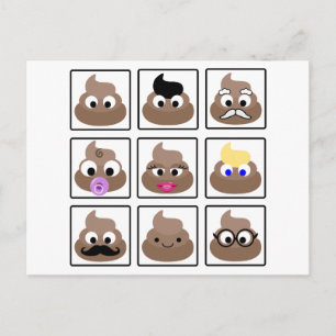 Poop Many Ansikte Vykort
