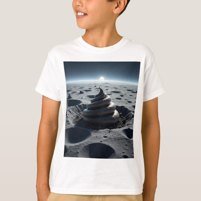 poop on the moon t shirt (Framsida)