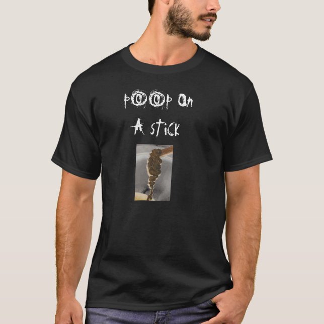 poop på en pinnemocoidplatta, p00p-nolla… tee shirt (Framsida)