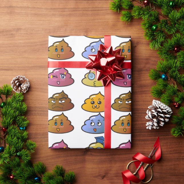 POOP RAINBOW FÄRG FUNNY WRAPPING PAPPER PRESENTPAPPER (Julgåva)