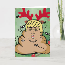 poop reindeer donald trump helgkort