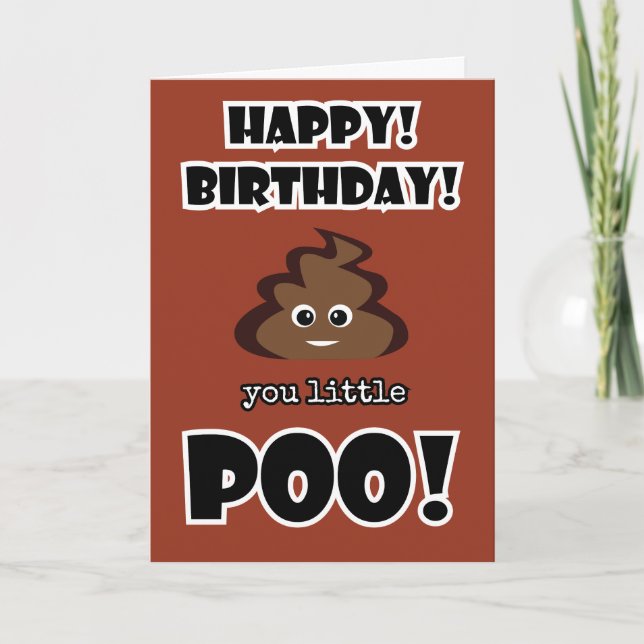 POOP roligt emoji barns födelsedag party Kort (Framsida)