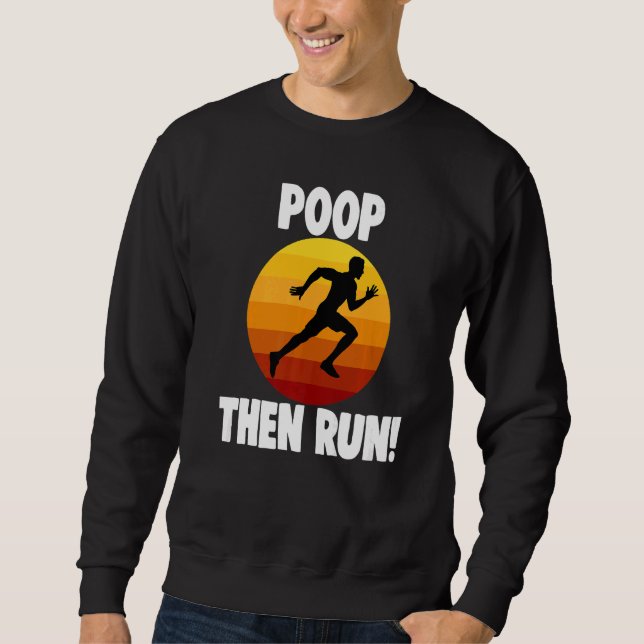 Poop Sen Springa Funny Women Athelete Sport Kärlek Lång Ärmad Tröja (Framsida)
