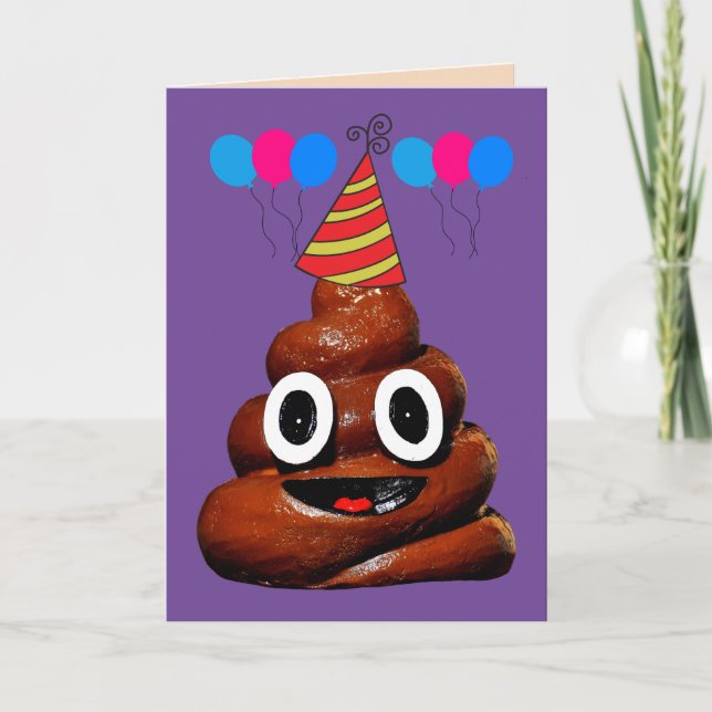 POOP SMILE FUNNY BIRTHDAY GREETING CARD TACK KORT (Framsida)